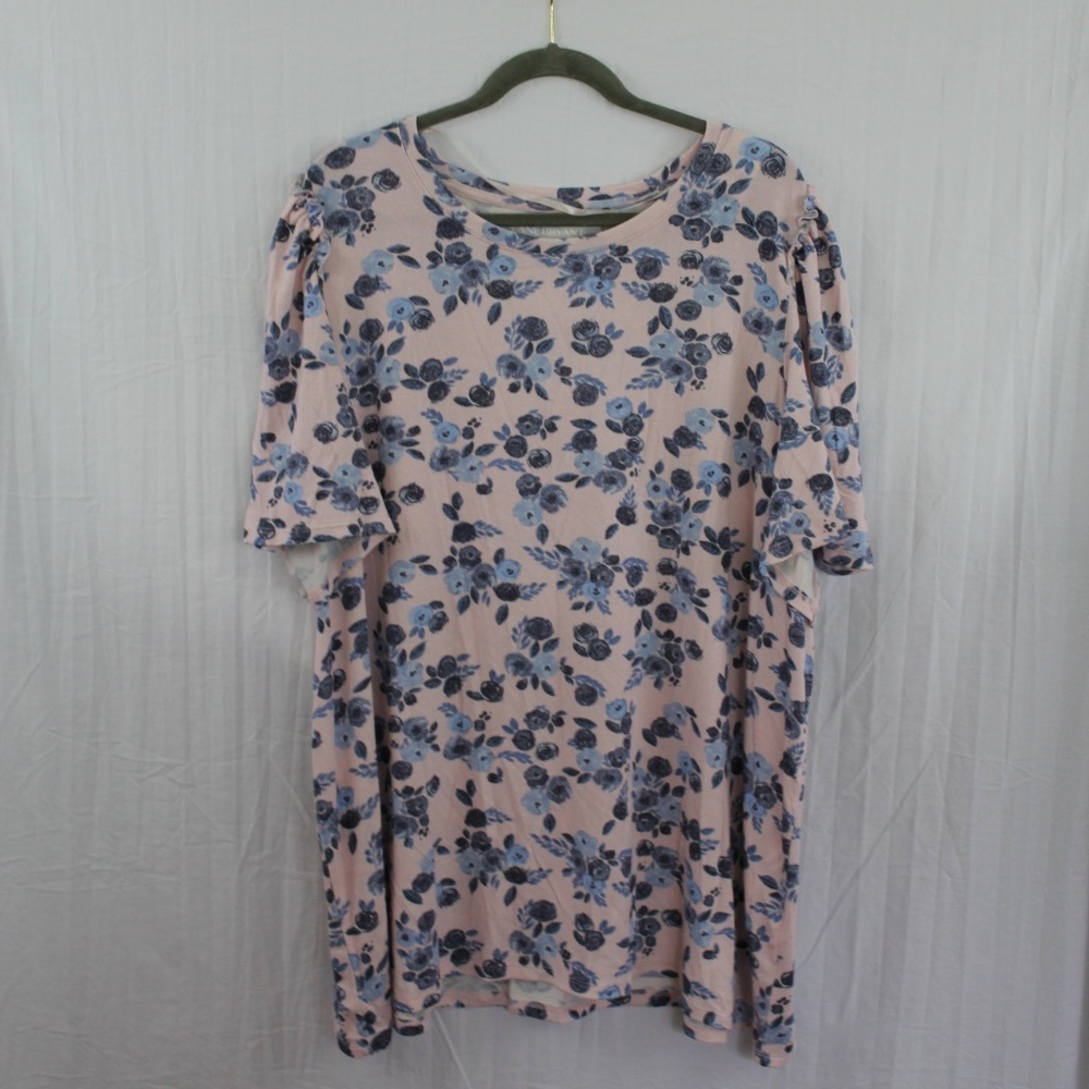 Lane Bryant Short Sleeve Floral Blouse 26/28